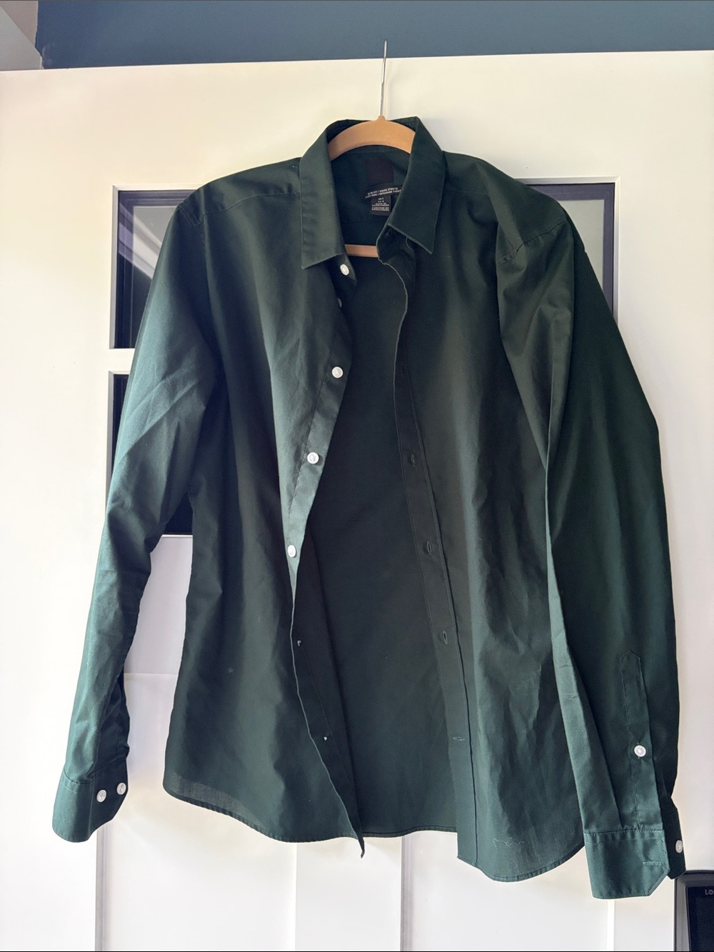H&M Dark Green Long Sleeve Dress Shirt
